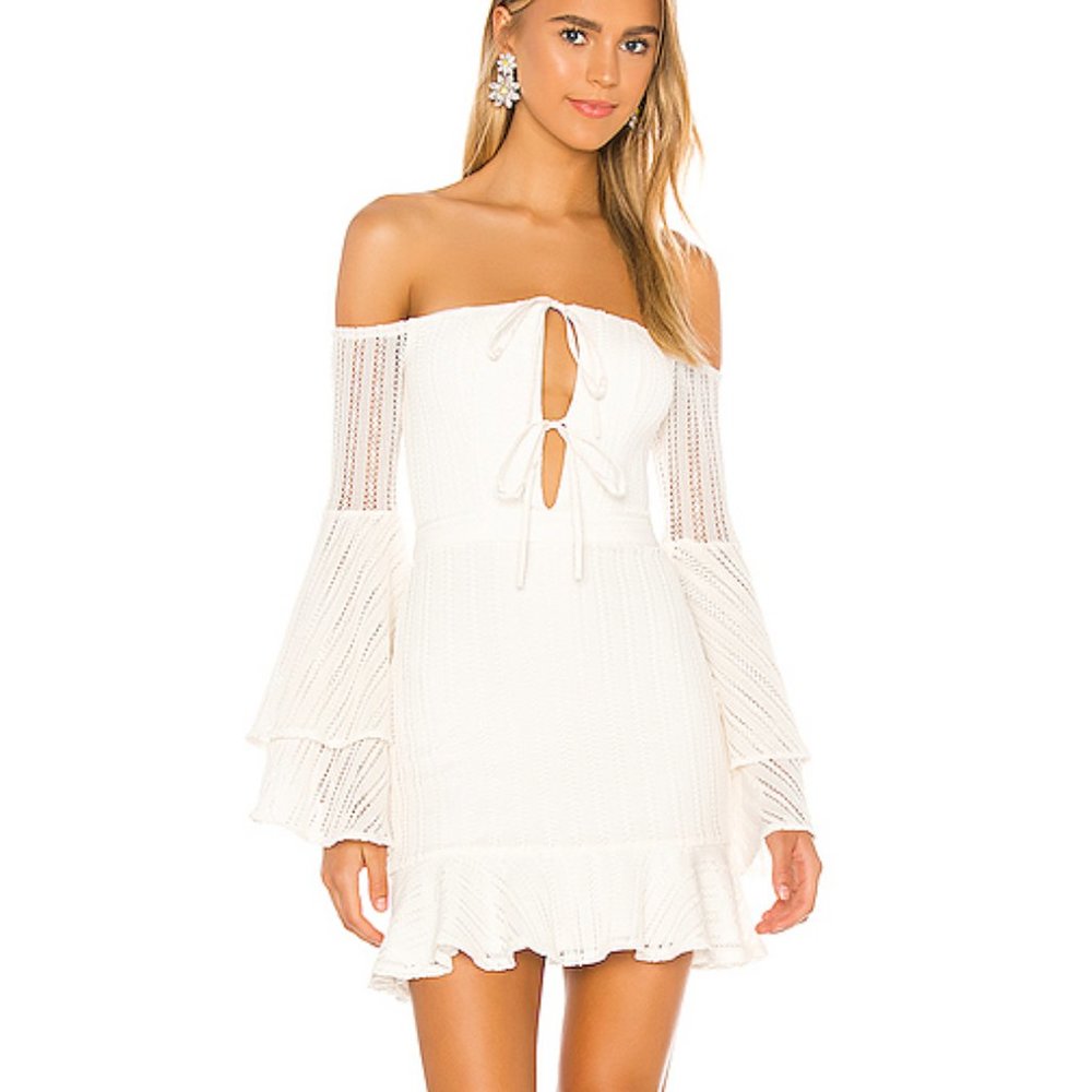 MICHAEL COSTELLO X Revolve Orchid Mini Dress in White